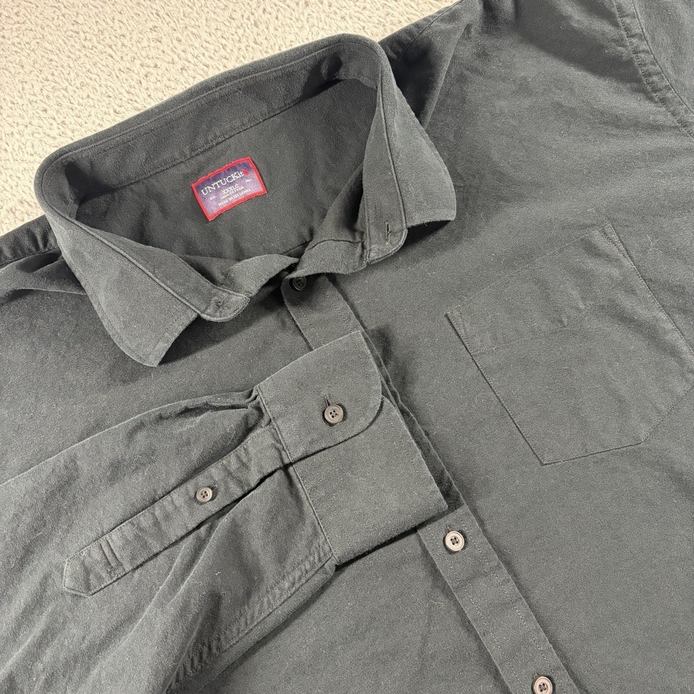 UNTUCKit‎ XXXLC Black Shirt Mens 100% Cotton Long Sleeve Dress Shirt
